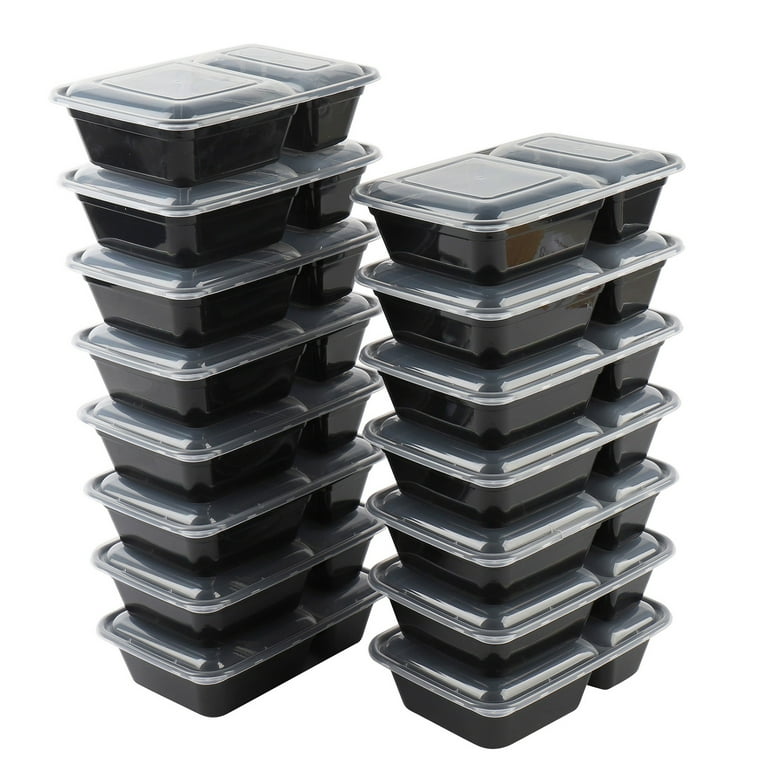 Glass Meal Prep Food Storage Containers (2 & 3 Compartments) 4 Pack, 32  Ounces 680147196790