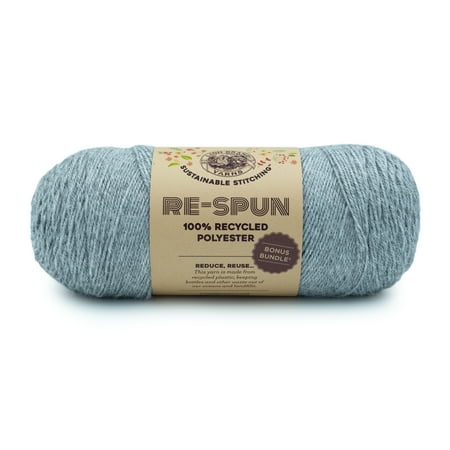 UPC: 0842093129981 | Lion Brand Yarn Re-Spun Bonus Bundle Silver Medium Recycled Polyester Gray Yarn 1 Pack