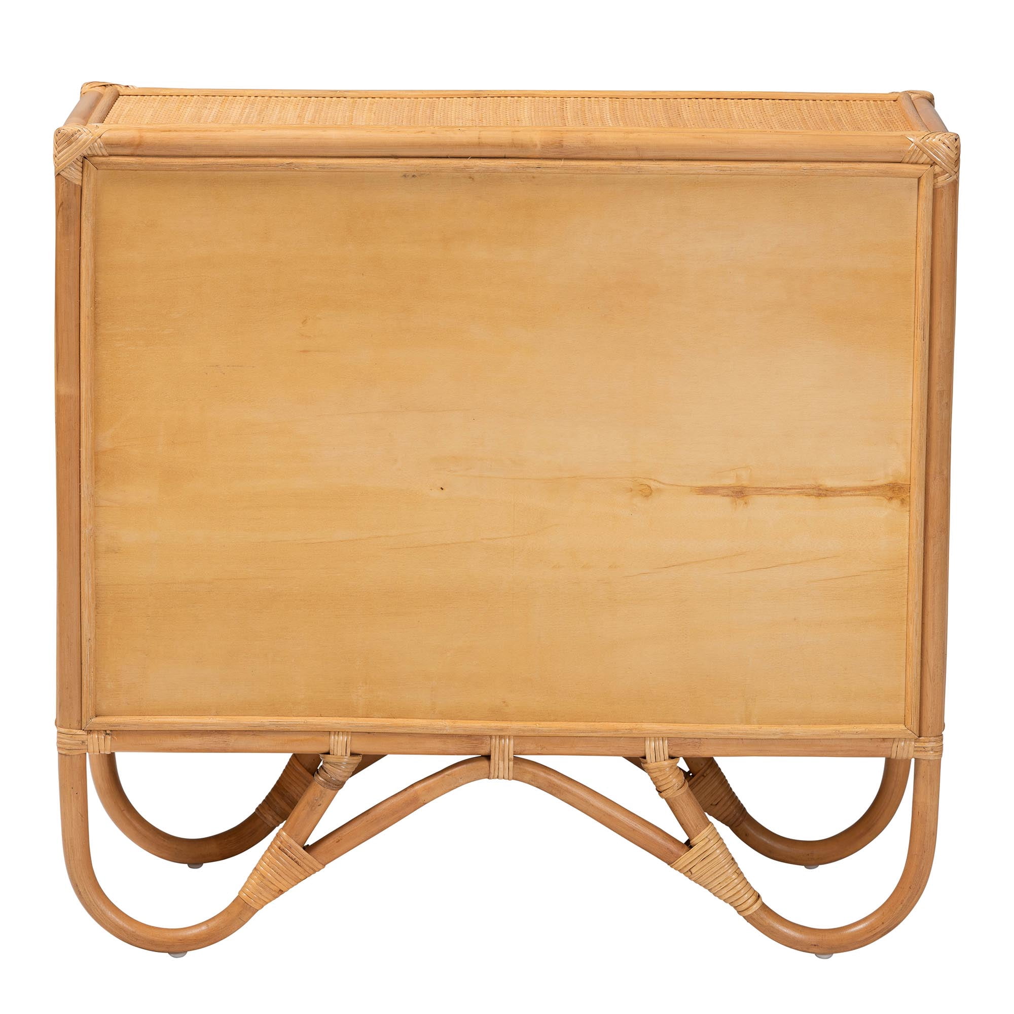 bali & pari Baylor Boho Storage Cabinet, 2-Shelf, Light Honey