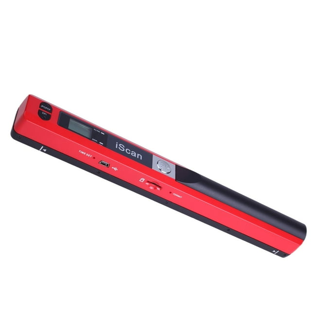 Escáner portátil para fotografía de A4 300/600 / 900DPI Compatible con tarjeta Micro 32G Escaneo en color de fotografías JEPG PDF - rojo