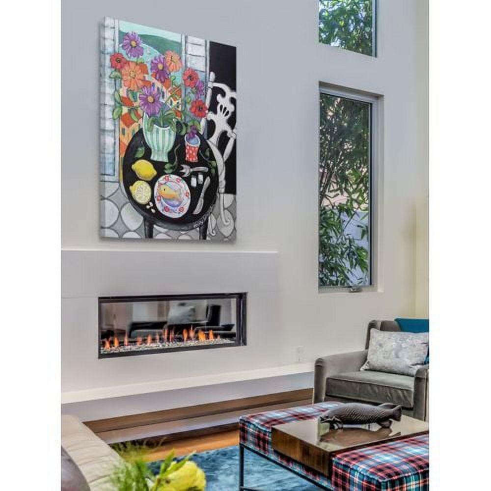 "Fish Dinner by the Sea" Painting Print on Canvas