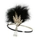 thumbnail image 3 of Diadema de plumas con cuentas de diamantes de imitación de los años 20, estilo Flappers, diadema de plumas, 14cm, 3 of 9