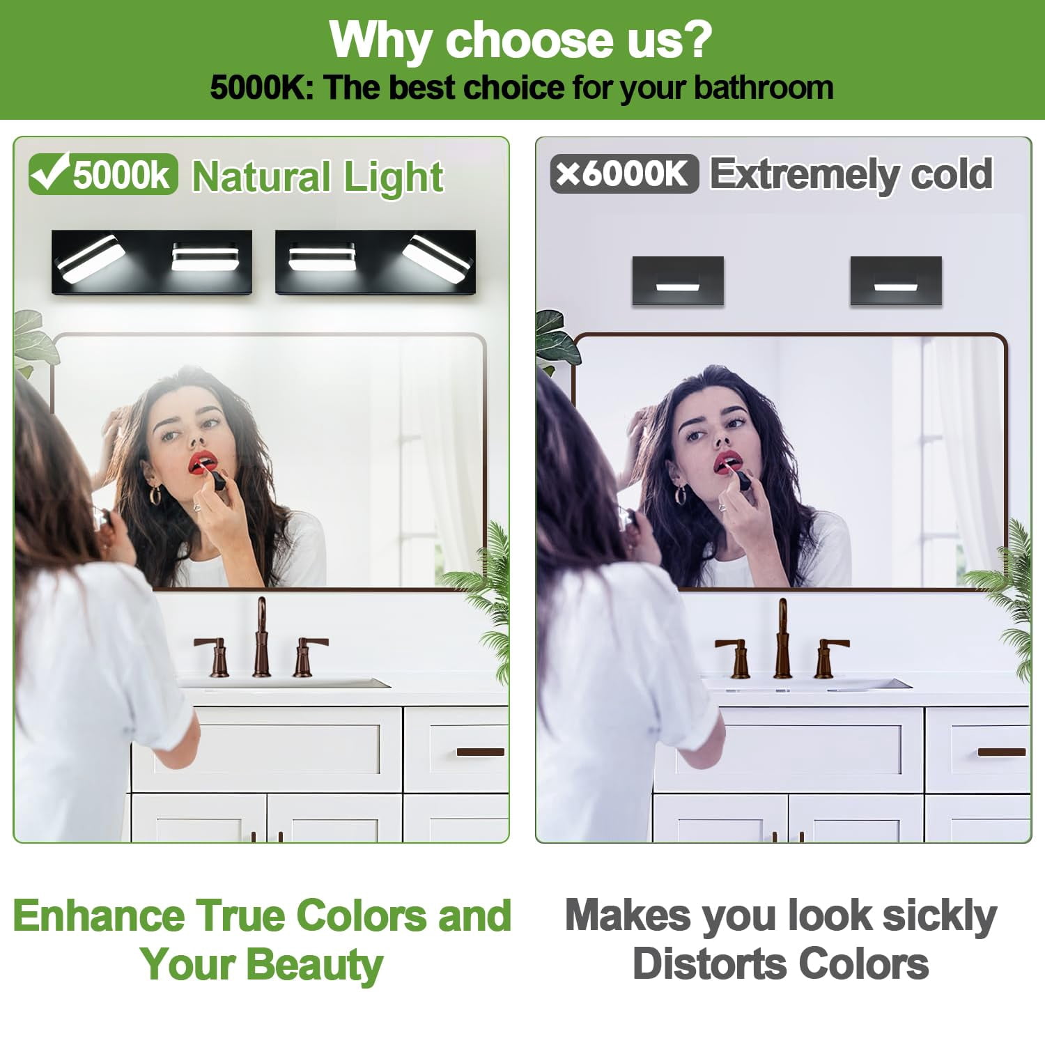 360° Rotate Led Bathroom Vanity Light Fixtures  900lm Acrylic Matte Black Lights For Modern Wall Lighting Over Mirror Kitchen Living Room Hallway (natural White 5000k)