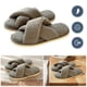 thumbnail image 5 of Pantuflas algodón con cruzadas pantuflas felpa agradables para la piel para uso doméstico (gris 36-37) [adecuadas para pies 35-36], 5 of 9