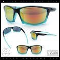 thumbnail image 2 of SA106 Sport Wrap Sunglasses UV400 Mirror Lens Lightweight Active Eyewear Black Teal Frame - Orange Mirror Lens, 2 of 7