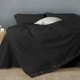 thumbnail image 2 of Duvet Cover 3 Piece Set, Oversized King Plus Size Luxury Soft Comforter Cover Set with Button Closure, 100% Egyptian Cotton & 600 Thread Count Hotel Quality - Black Solid Quilt Cover Set., 2 of 5