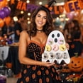 thumbnail image 5 of Beforeyayn Halloween Ghost Donut Holder Stand, 13.8In Acrylic Spooky Food Display, Creative Trick or Treat Snack Station for Party, 5 of 6