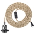 thumbnail image 1 of Unique Bargains 15.4Ft Pendant Light Cord Kit, Plug in E26 Socket Hanging Light with Switch Industrial Vintage Twisted Rope, Black, 1 of 7