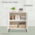 thumbnail image 3 of SinCiDo Wooden Bathroom Floor Cabinet with Adjustable Shelf, Modern Fluted Arched Freestanding Bathroom Storage Cabinet for Bathroom, 3 of 7