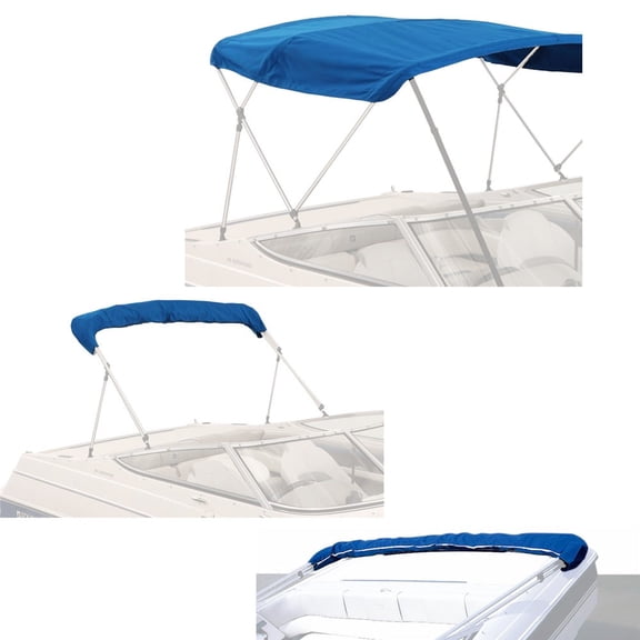 EliteShield Blue Waterproof Mildew Resistant Fabric Frame Bow Bimini Top (97"-103"W x 96" L)