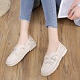 thumbnail image 4 of Fesfesfes Ladies Shoes Round Toe Casual Flat Shoes With Cloth Lace Belt Buckle And Slip-on Fisherman Shoes 35(5), 4 of 6