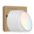 thumbnail image 5 of 6PK 12 Inch Dimmable LED Flush Mount Ceiling Light, 2700K-6500K Adjustable,24W 2880LM Modern Ultra Thin Flat Round Fixtures for Low Ceiling Bedroom Kitchen Hallway Basement Closet,White, 5 of 7