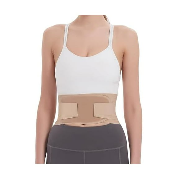 Ultra Thin Back Brace, Lightweight Breathable for Women & Men, Invisible Waist Support Belt for Lower Back Pain Relief and Posture Correction Beige XXL