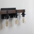 thumbnail image 4 of Farmhouse Bathroom Lights, 4-Light Bathroom Vanity Lights Over Mirror, Rustic Vanity Light Fixture with Clear Glass Shade, Vanity Lighting Fixtures for Bathroom, Hallway, Living Room, 4 of 7