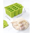 thumbnail image 4 of SHAOSZC Moldes de silicona para paletas de helado sin BPA, juego de 12 bandejas grandes para paletas de helado para congelador, molde casero reutilizable para paletas de hielo con 1 máquina para, 4 of 7