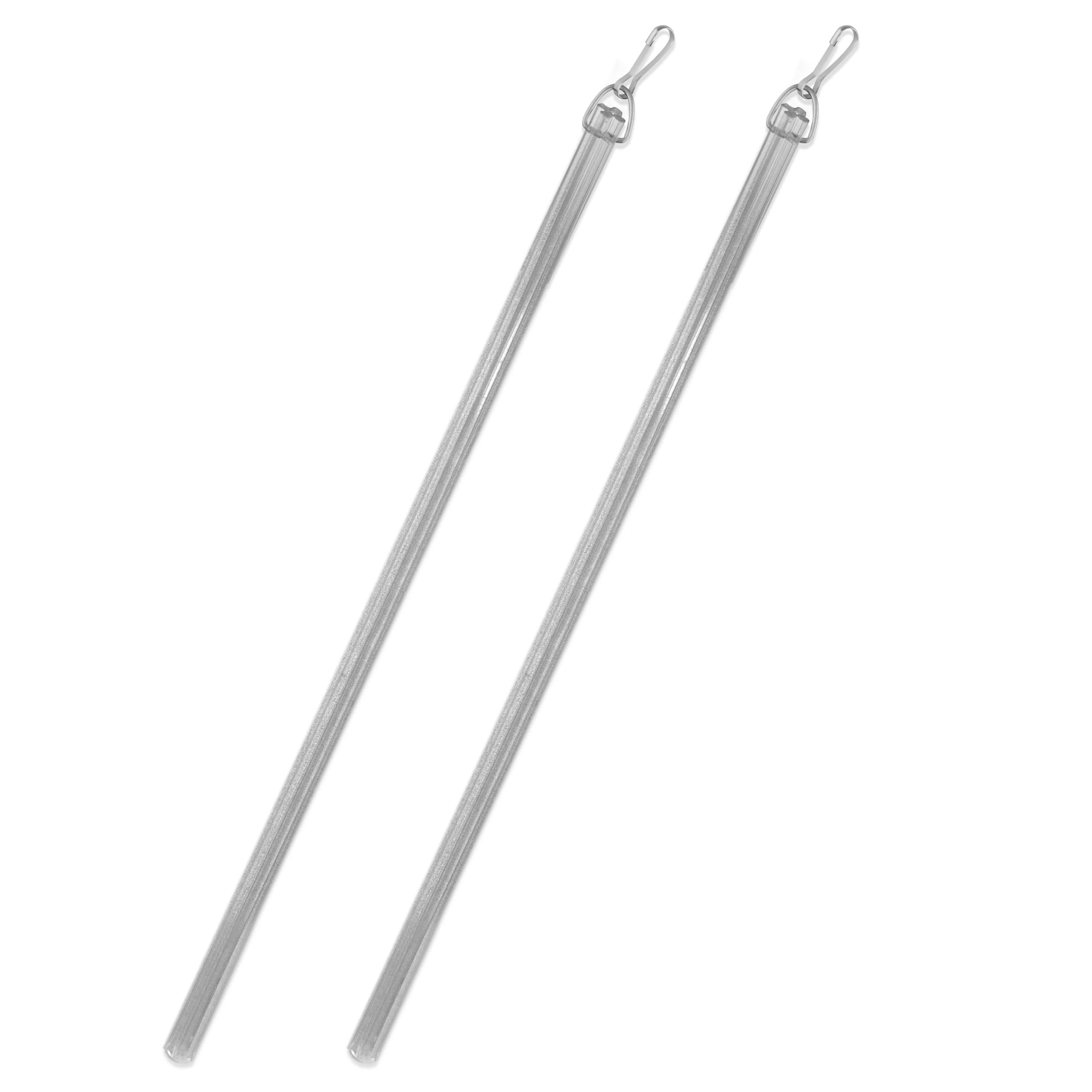 1/2" Dia Fluted Clear PVC Baton with Metal Snap - 36 inch long ( 2 pcs )