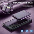 thumbnail image 6 of Samsung Galaxy S23 Ultra Detachable Wallet Case with Card Holder, PU Leather Kickstand Card Slots Case,Double Magnetic Clasp and Durable Shockproof Cover for Samsung S23 Ultra,Purple, 6 of 11