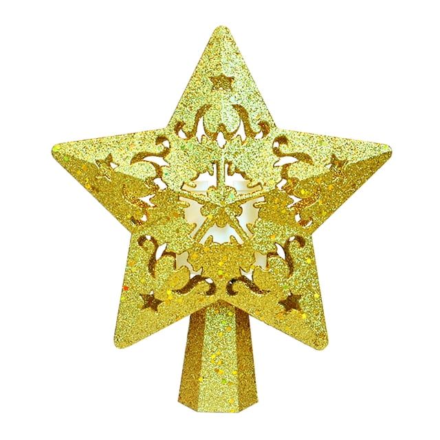 Amdohai Christmas Tree Glitter Star Topper Projector Star Pattern Projection Lamp Window Dressing Festival Decor
