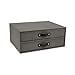 thumbnail image 3 of Bigso Birger 2-Drawer Canvas Fiberboard Easy Pull Handle Document Letter Box | Desktop Drawers for Loose Papers and Documents | Desktop Storage Drawers with Leather Handles | 13.1” x 10” x 5.7” | Grey, 3 of 4