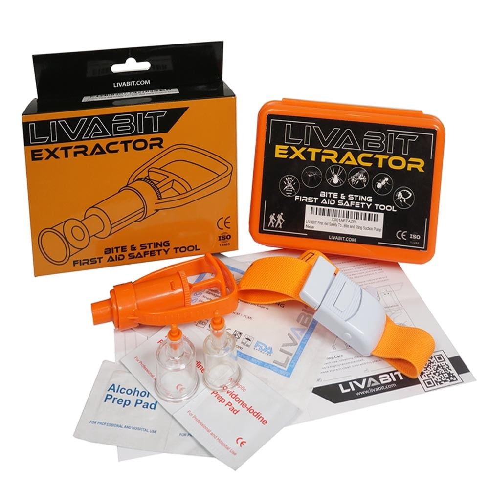 4x LIVABIT Venom Bite Poison Extractor Pump Emergency First Aid Kit Snake Bite