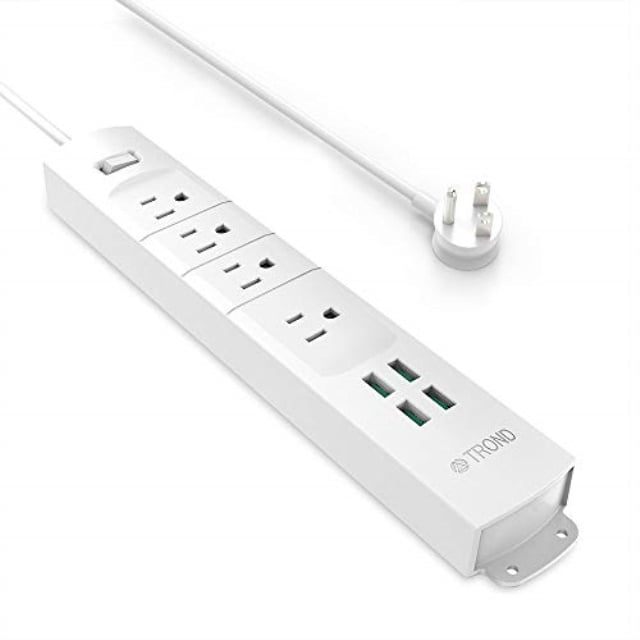 TROND Prime II 4Outlet Mountable Surge Protector Power Strip with USB