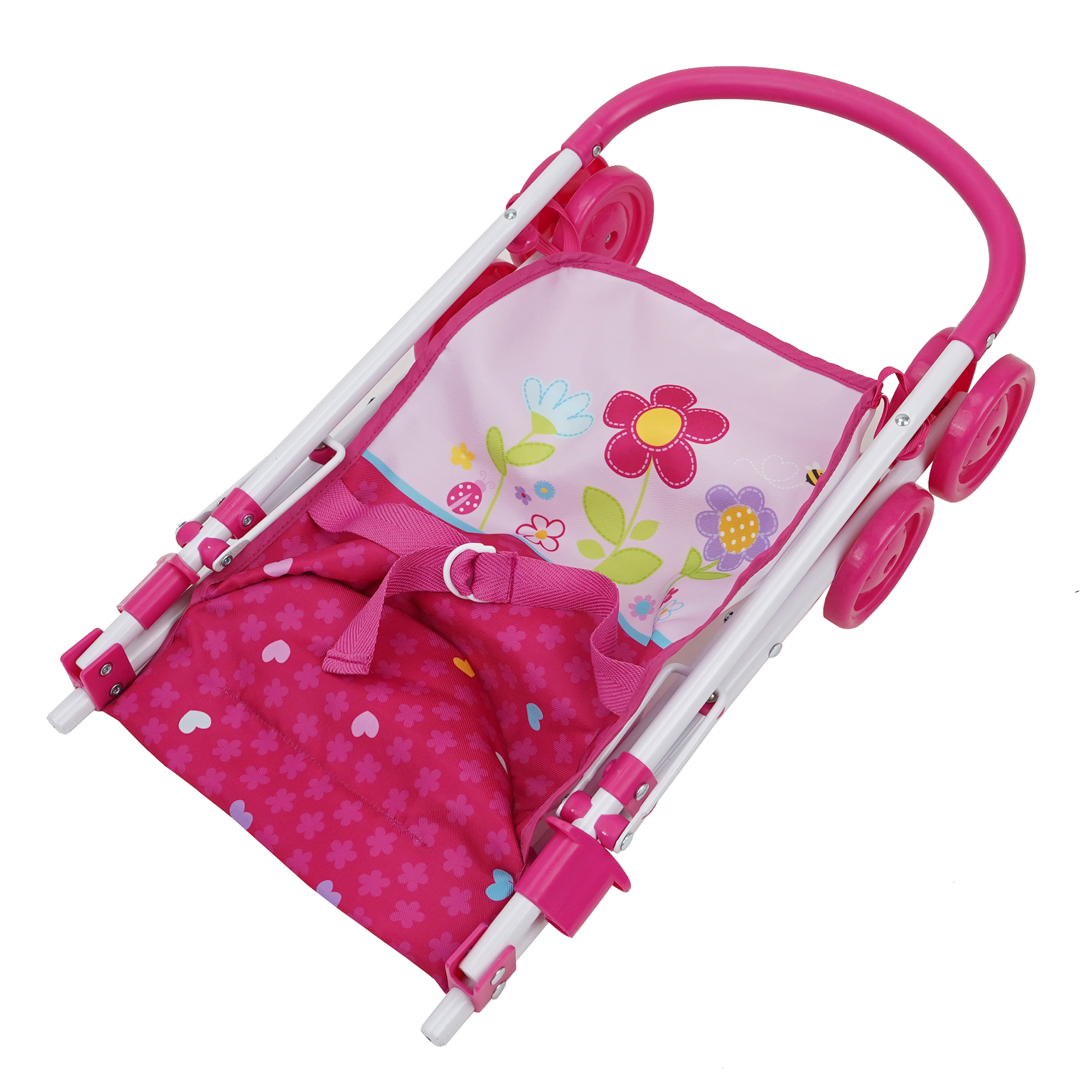 509: Garden Stroll N Doll Set - 14" Baby Doll & Folding Stroller Set, Kids Pretend Play, Ages 3+