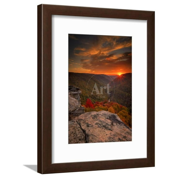 USA, West Virginia, Blackwater Falls State Park Sunset on mountain landscape, Scenic Framed Art Print Wall Art by Jaynes Gallery Sold by Art.Com