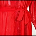 thumbnail image 6 of SwiftWear Women's Lace Chemise Set with Robe Sheer V-Neck Sleepwear Elegant Two Piece Set for Bedroom & Anniversary Valentines Day Gift​, Red, 6 of 8