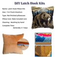 thumbnail image 3 of Latch Hook Kits Pillow Grey Bear with Mountains Stamped Pillowcase Handamade Crochet Yarn Hook and Latch Emboridery Throw Pillow cover for Home Sofa Decor 17x17inch(4), 3 of 8