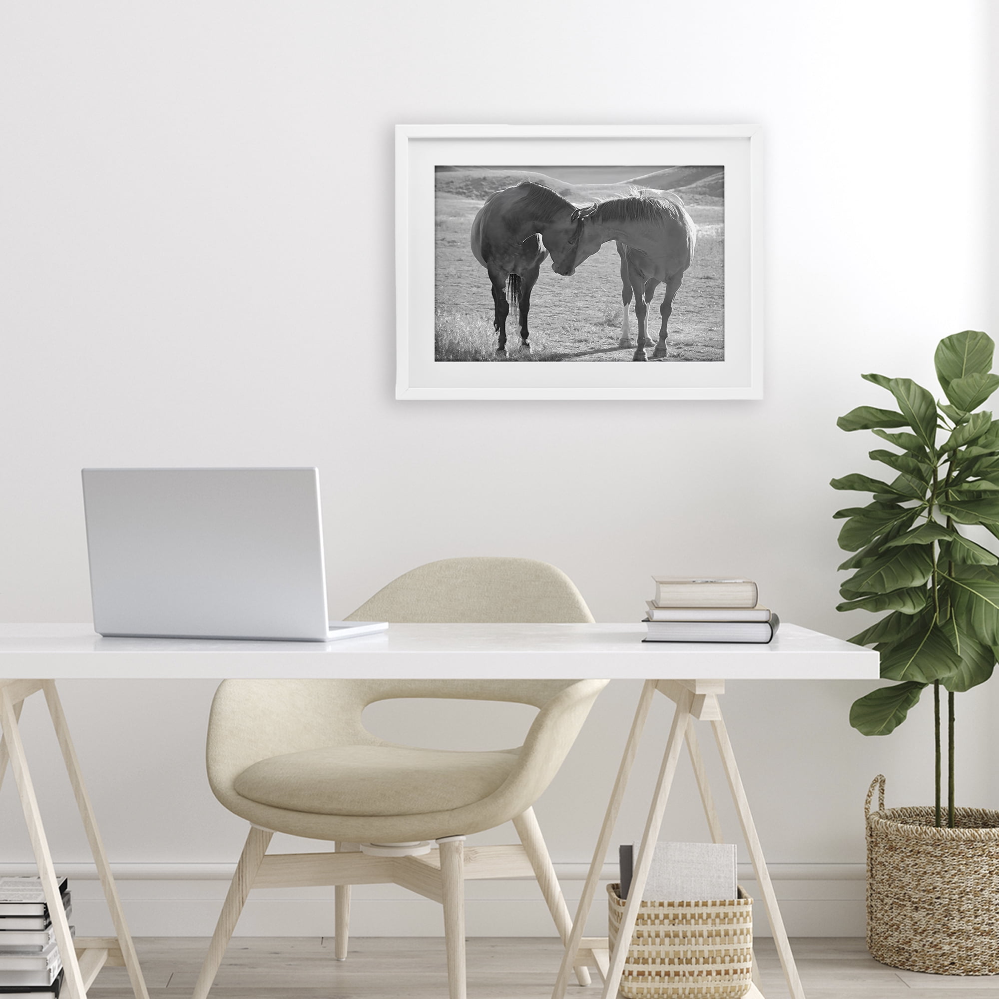 Stupell Industries Sweet Nothings Bond Between Horses White Framed Print Under Glass, design by Steve Toole