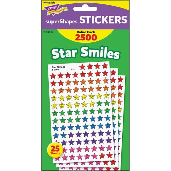TREND Star Smiles superShapes Stickers Value Pack, 2500 ct