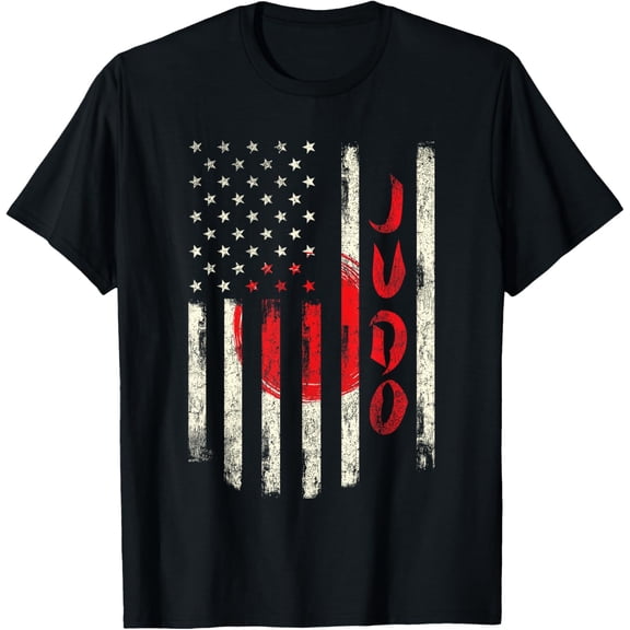 Judo - USA American Japan Flag Judoka Japanese Martial Arts T-Shirt