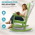 thumbnail image 3 of Oversized HDPE Outdoor Rocking Chair, All-Weather High Back Porch Rocker, Light Green, 3 of 7