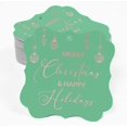 thumbnail image 2 of Inkdotpot Pack Of 50 Merry Christmas & Happy Text Paper Tags DIY Craft Bracket Shape Real Rose Gold Foil Hang Tags, 2 of 7