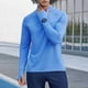 thumbnail image 4 of Blusa y camisa de manga larga con cuello alto para hombre, color liso, informal, deportiva, con cremallera, de poliéster., 4 of 6