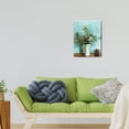 thumbnail image 2 of Soothing Blues Modern Canvas Painting of Daisy in Indian Vase for Bathroom Decor, 12x16 Inches, 2 of 7