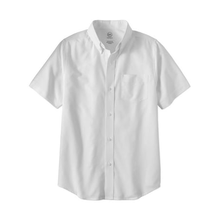 Wonder Nation Boys School Uniform Short Sleeve Oxford Shirt (Little Boys & Big (Best Mens White Oxford Shirt)