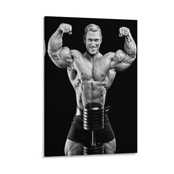 Bodybuilder Lee Priest Toned Muscles for A Black And White Gym Poster Canvas Wall Art Print For Room Aesthetic And Decor Poster For Bedroom Living Room Bathroom Kitchen Office Decor
