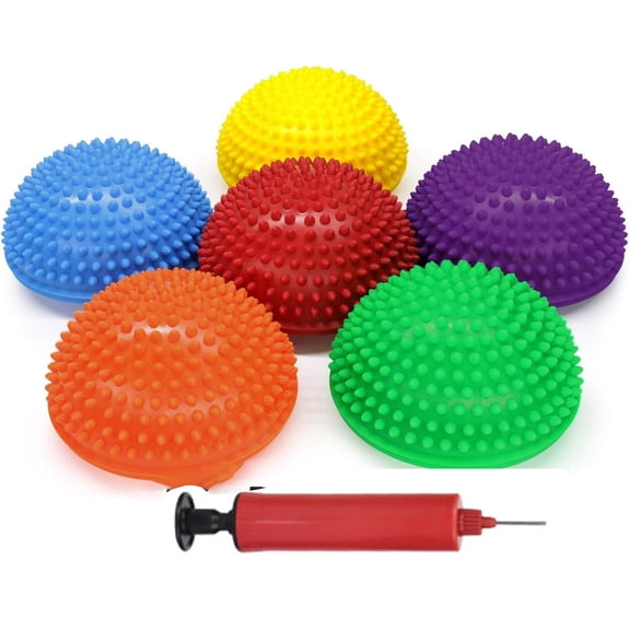 CYFW Hedgehog Balance Pods for Exercise, Core Body Balancing, Balance Pods for Youth & Adults with Hand Pump - Set of 5 Core Body Balancing Balance Pods