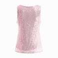 thumbnail image 7 of mgoYE Womens Tank Tops Casual Fashion V Neck Strappy Sequin Sparkle Shimmer Camisole Sleeveless Tanks Tops(Pink,2XL), 7 of 7