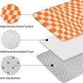 thumbnail image 5 of Orange and White Wavy Checkerboard Pattern Bathroom Rugs Sets 3 Piece,Toilet Cover Set,Absorbent Non Slip Bathroom Mats Sets with U-Shaped Contour Rug Toilet Rug Set, 5 of 5