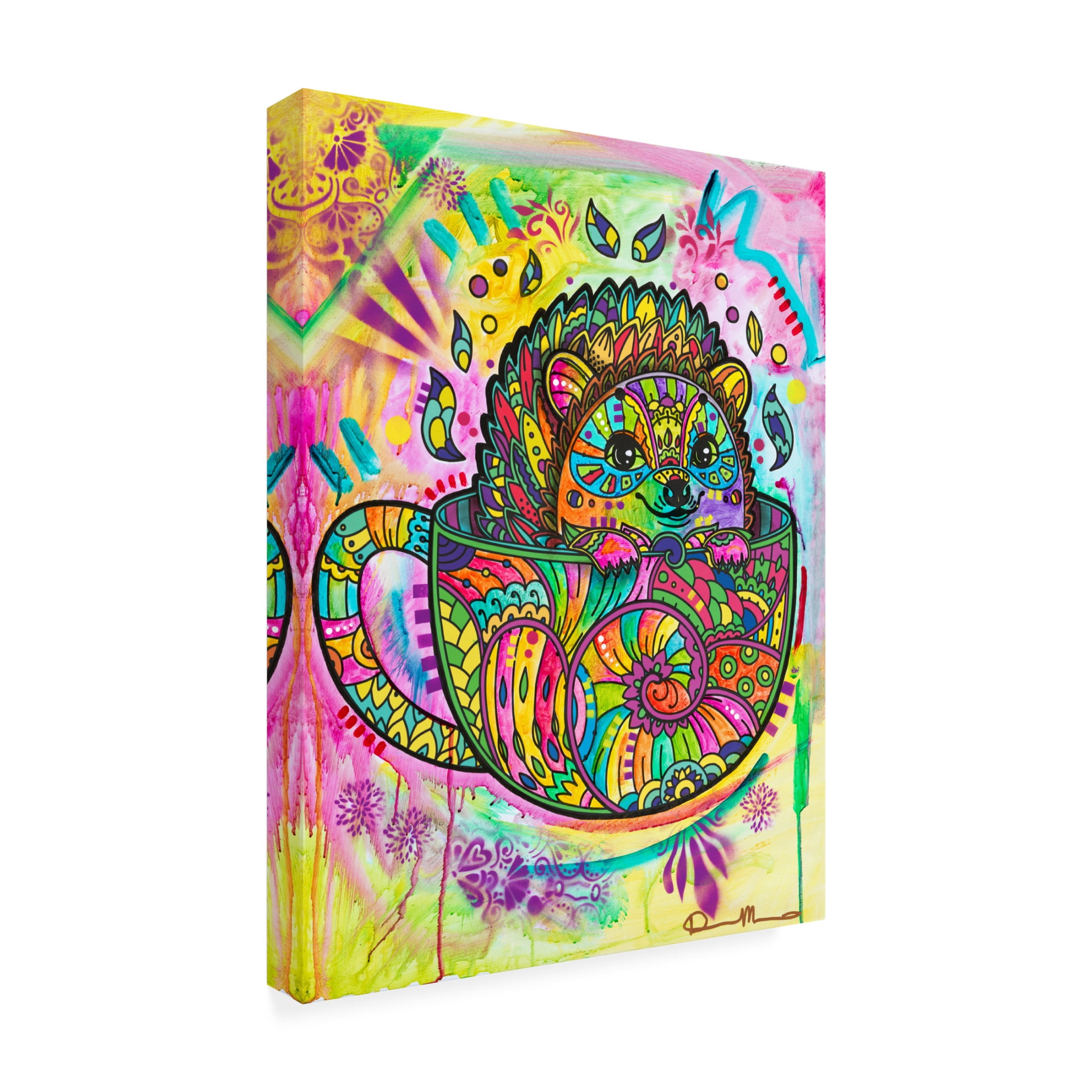 Canvas Wall Art - Dean Russo 'Hedgehog in a Mug' Wall Art for Living Room, Bedroom, or Office Décor by Trademark Fine Art - 35 x 47 Inches