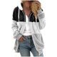 thumbnail image 2 of Sudadera con capucha y manga larga para mujer, informal, con cuello en V y cremallera, blusa y sudadera con capucha de manga larga, 2 of 7