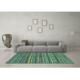 thumbnail image 3 of Ahgly Company Indoor Square Oriental Light Blue Modern Area Rugs, 7' Square, 3 of 4