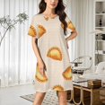 thumbnail image 2 of Golden Pastries Pattern Background Women Nightgown Sleepwear Short Sleeves For Vacations Travels Nightgowns Women's Pajamas, 2 of 7