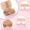 thumbnail image 3 of Bolsa de maquillaje OCHEAL Monogram con soporte para brochas de nailon rosa, 3 of 9