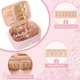thumbnail image 3 of Bolsa de maquillaje OCHEAL Monogram con soporte para brochas de nailon rosa, 3 of 9