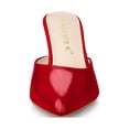 thumbnail image 2 of BLISSFUL STEP Women's Pointed Toe Stiletto Heels Slide Mules Red 6, 2 of 8
