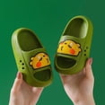 thumbnail image 2 of kpoplk Kids Lightweight Soft EVA Non-Slip Slides Slippers Open Toe Comfy Sandals for Toddler Boys Girls Children Bathroom Shower Summer Pool Beach Slippers(Green,13), 2 of 7