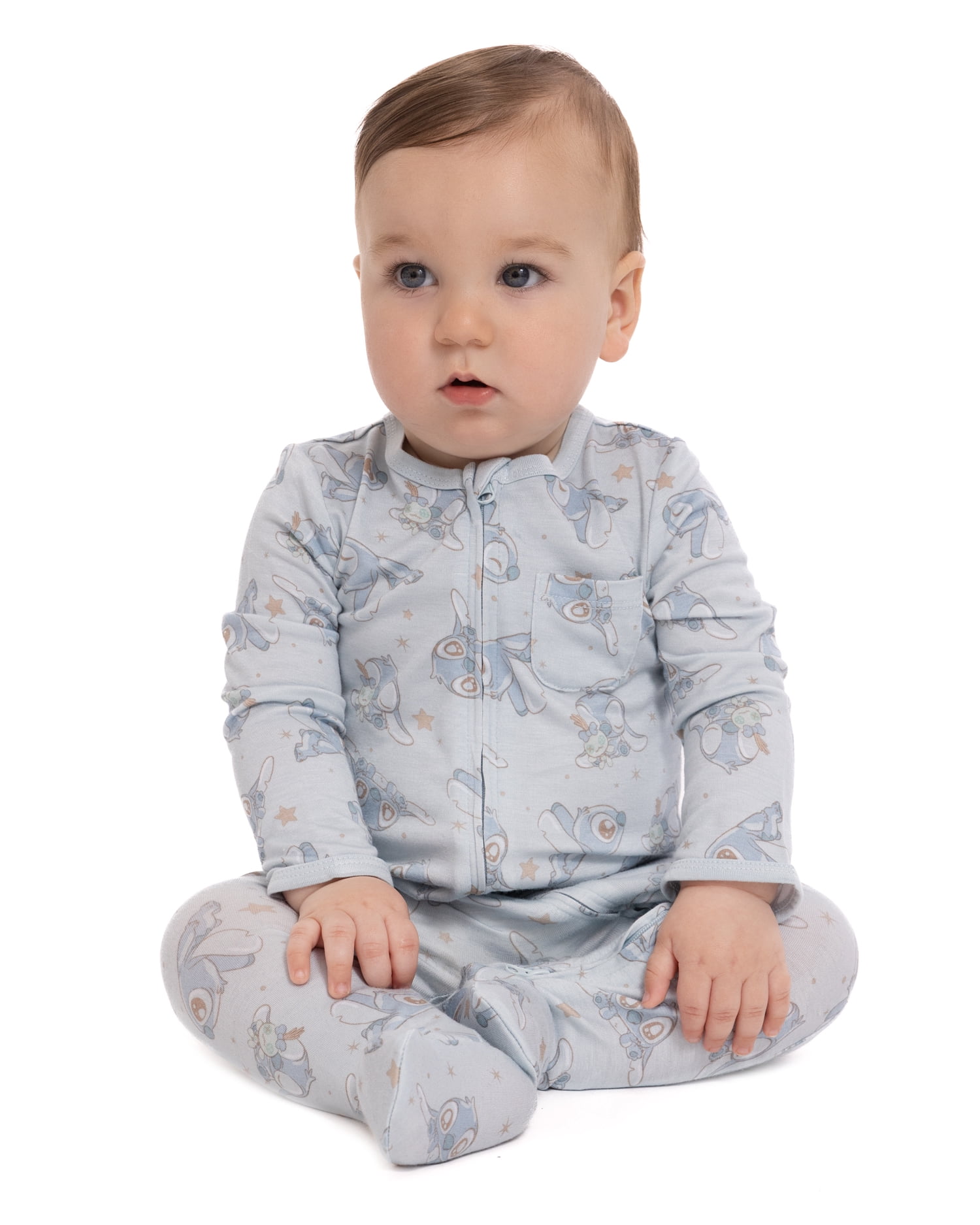 Disney Baby Wishes + Dreams Stitch Footed Sleep N Play, Sizes Preemie-6/9 Months
